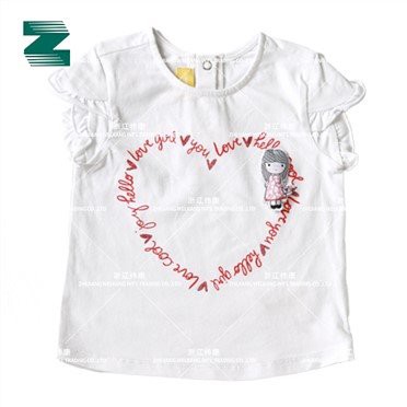 बच्चों के लिए सामने की ओर एंब आर्टवर्क वाला ब्लाउज