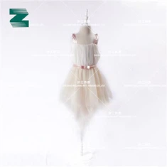 बच्चों के लिए कंट्रास्ट रंग की कंधे की पट्टियों वाली राजकुमारी पोशाक